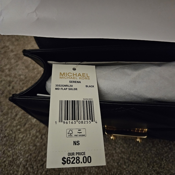 NWT Michael Kors Serena Small Quilted Black Crossbody - Picture 7 of 8